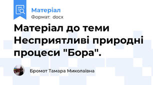 Матеріал до теми Несприятливі природні процеси "Бора".