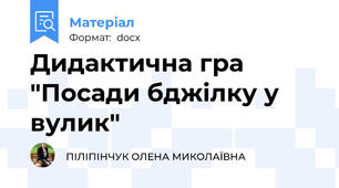 Дидактична гра "Посади бджілку у вулик"