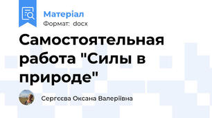 Самостоятельная работа "Силы в природе"