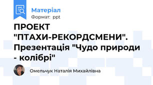 ПРОЕКТ "ПТАХИ-РЕКОРДСМЕНИ". Презентація "Чудо природи - колібрі"