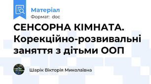 СЕНСОРНА КІМНАТА.   Корекційно-розвивальні заняття з дітьми ООП