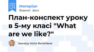 План-конспект уроку в 5-му класі "What are we like?"