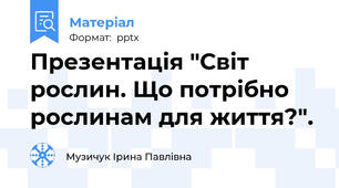 Презентація "Світ рослин. Що потрібно рослинам для життя?".