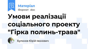 Умови реалізації соціального проекту "Гірка полинь-трава"