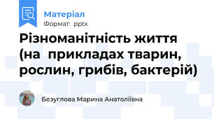 Різноманітність життя (на  прикладах тварин, рослин, грибів, бактерій)