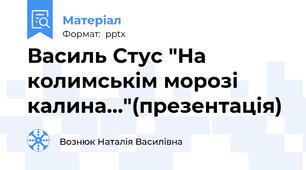 Василь Стус "На колимськім морозі калина…"(презентація)