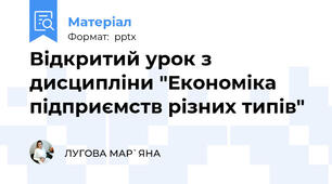 Відкритий урок з дисципліни "Економіка підприємств різних типів"