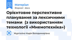 Орієнтовне перспективне планування за лексичними темами  (з використанням технології «Мнемотехніка»)