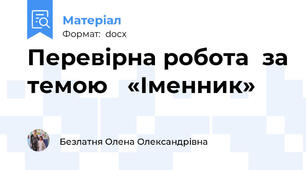 Перевірна робота  за темою   «Іменник»