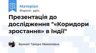 Презентація до  дослідження "«Коридори зростання» в Індії"