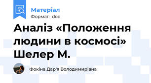 Аналіз «Положення людини в космосі» Шелер М.