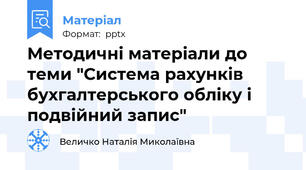 Методичні матеріали до теми "Система рахунків бухгалтерського обліку і подвійний запис"