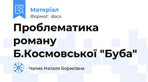 Проблематика роману Б.Космовської "Буба"