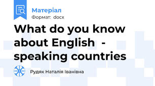 What do you know about English  - speaking countries
