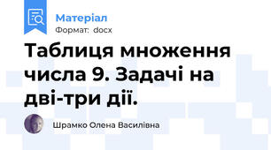 Таблиця множення числа 9. Задачі на дві-три дії.