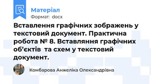 Вставлення графічних зображень у текстовий документ. Практична робота № 8. Вставляння графічних об’єктів  та схем у текстовий документ.