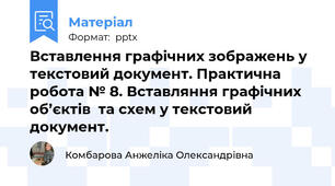 Вставлення графічних зображень у текстовий документ. Практична робота № 8. Вставляння графічних об’єктів  та схем у текстовий документ.