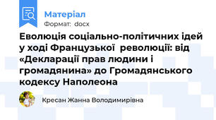 Еволюція соціально-політичних ідей у ході Французької  революції: від  «Декларації прав людини і громадянина» до Громадянського кодексу Наполеона