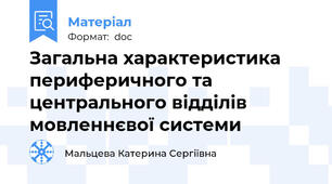 Загальна характеристика периферичного та центрального відділів мовленнєвої системи