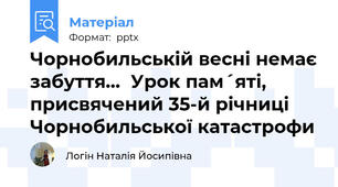 Чорнобильській весні немає забуття…  Урок пам´яті, присвячений 35-й річниці Чорнобильської катастрофи