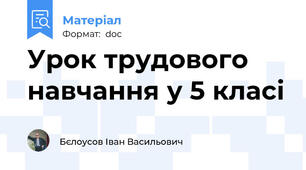 Урок трудового навчання у 5 класі