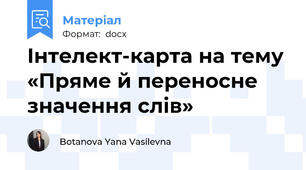 Інтелект-карта на тему «Пряме й переносне значення слів»