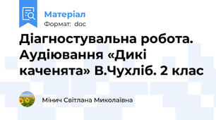 Діагностувальна робота. Аудіювання «Дикі каченята» В.Чухліб. 2 клас