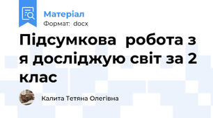 Підсумкова  робота з я досліджую світ за 2 клас