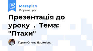 Презентація до   уроку  .  Тема: "Птахи"