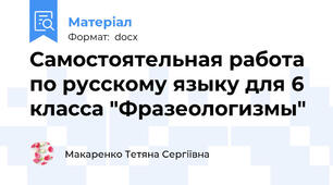 Самостоятельная работа по русскому языку для 6 класса "Фразеологизмы"