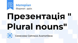 Презентація " Plural nouns"