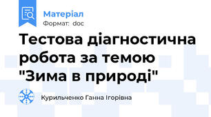Тестова діагностична робота за темою "Зима в природі"