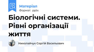 Біологічні системи.  Рівні організації життя