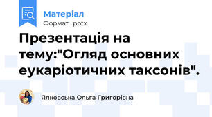 Презентація на тему:"Огляд основних еукаріотичних таксонів".