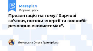 Презентація на тему:"Харчові зв'язки, потоки енергії та колообіг речовинв екосистемах".