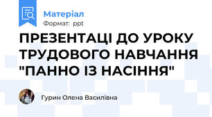 ПРЕЗЕНТАЦІ ДО УРОКУ ТРУДОВОГО НАВЧАННЯ "ПАННО ІЗ НАСІННЯ"