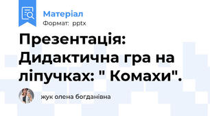 Презентація: Дидактична гра на ліпучках: " Комахи".