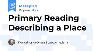 Primary Reading Describing a Place
