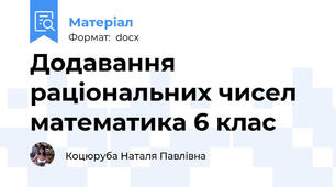 Додавання раціональних чисел математика 6 клас