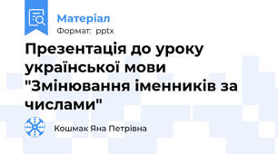 Презентація до уроку української мови "Змінювання іменників за числами"
