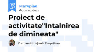 Proiect de activitate"Intalnirea de dimineata"