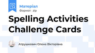 Spelling Activities Challenge Cards