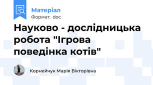 Науково - дослідницька робота "Ігрова поведінка котів"