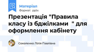 Презентація "Правила класу із бджілками  " для оформлення кабінету