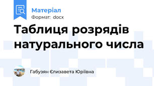 Таблиця розрядів натурального числа