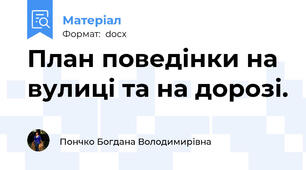План поведінки на вулиці та на дорозі.