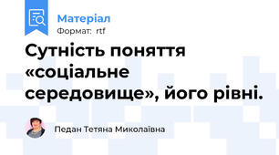 Сутність поняття «соціальне середовище», його рівні.