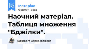 Наочний матеріал. Таблиця множення "Бджілки".