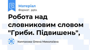 Робота над словниковим словом "Гриби. Підвишень",