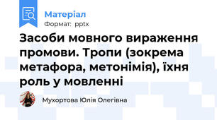 Засоби мовного вираження промови. Тропи (зокрема метафора, метонімія), їхня роль у мовленні